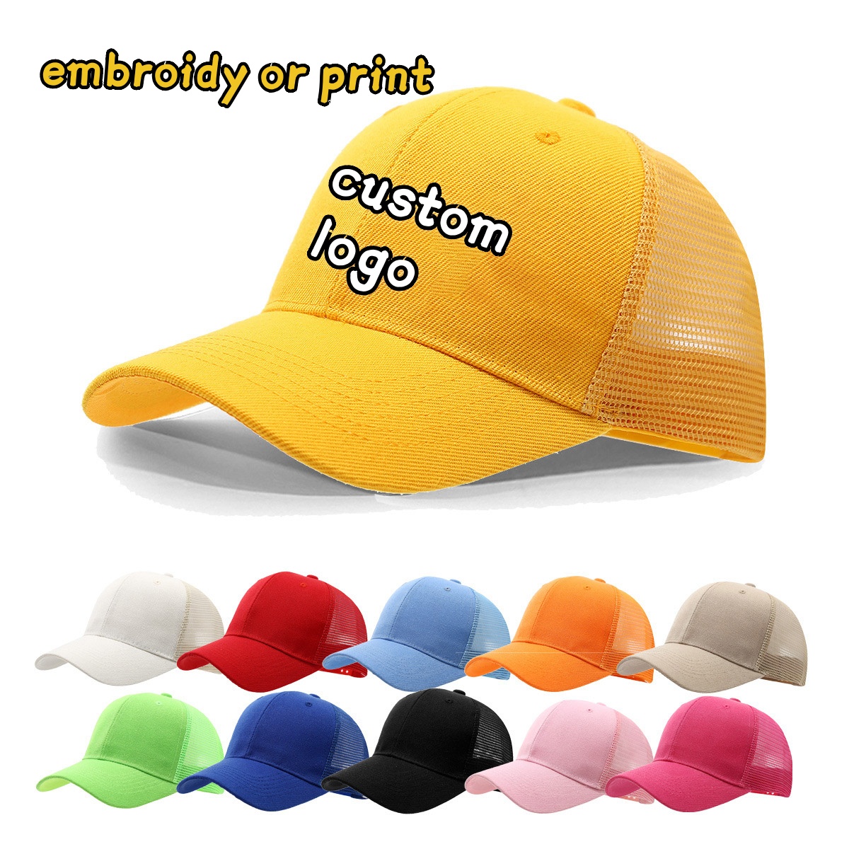Trucker Cap Mesh - Czapka z własnym logo, haftowana, z