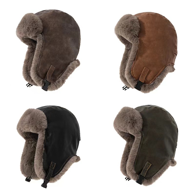 Winter Trapper Hat - 1 szt. Męska zimowa retro czapka