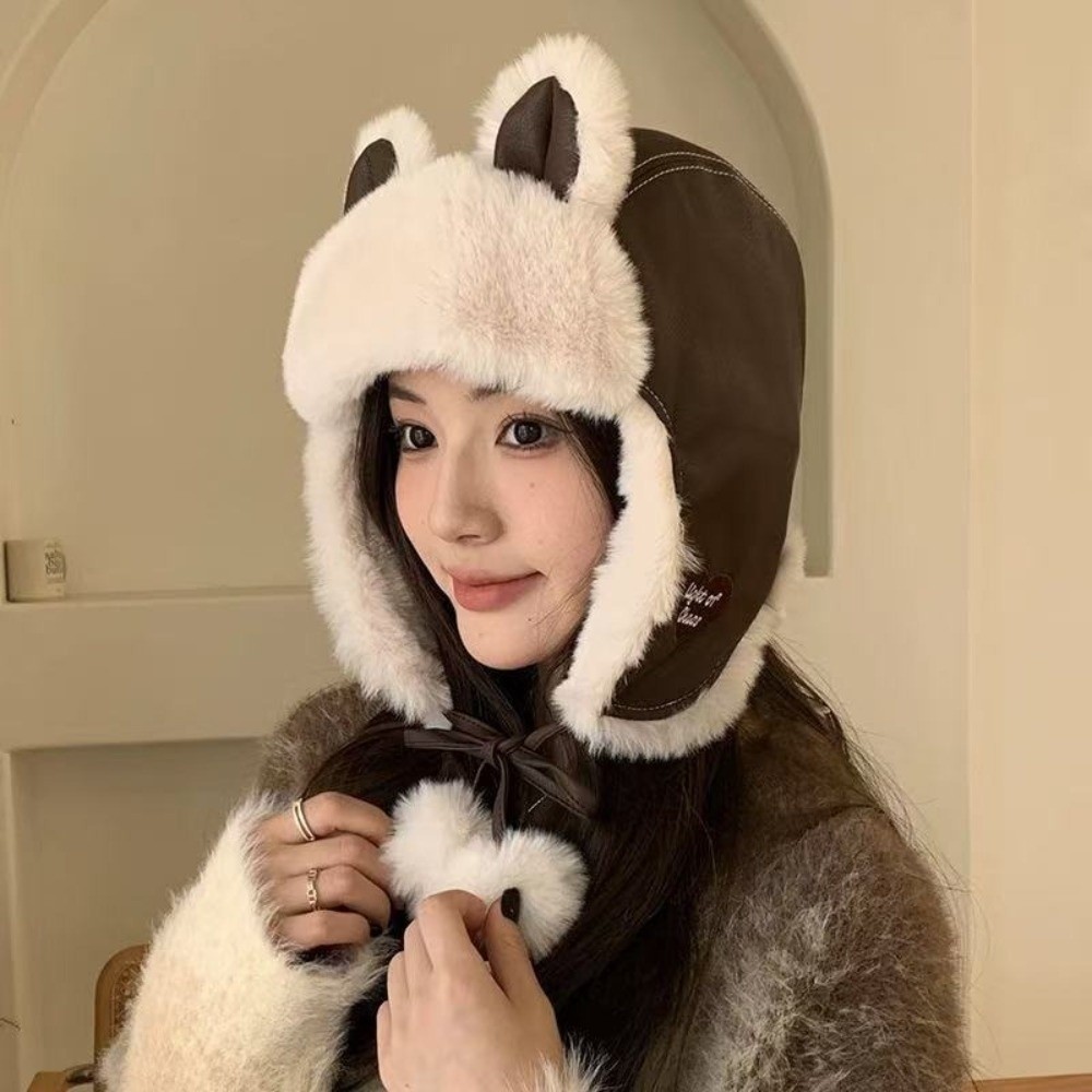 Trapper Hat Ear Flap - Klasyczna czapka zimowa z uszami misia
