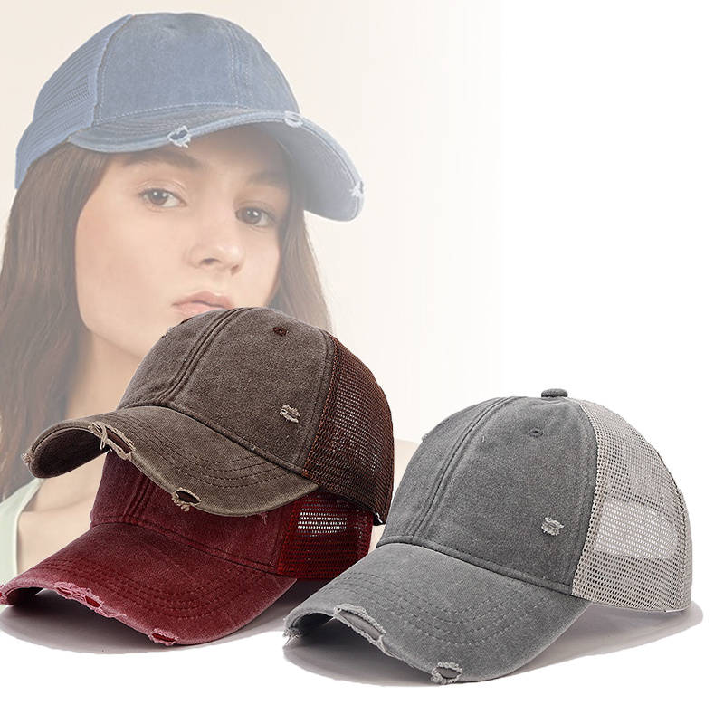Trucker Cap Mesh - Modne czapki typu trucker, jednolite kolory,