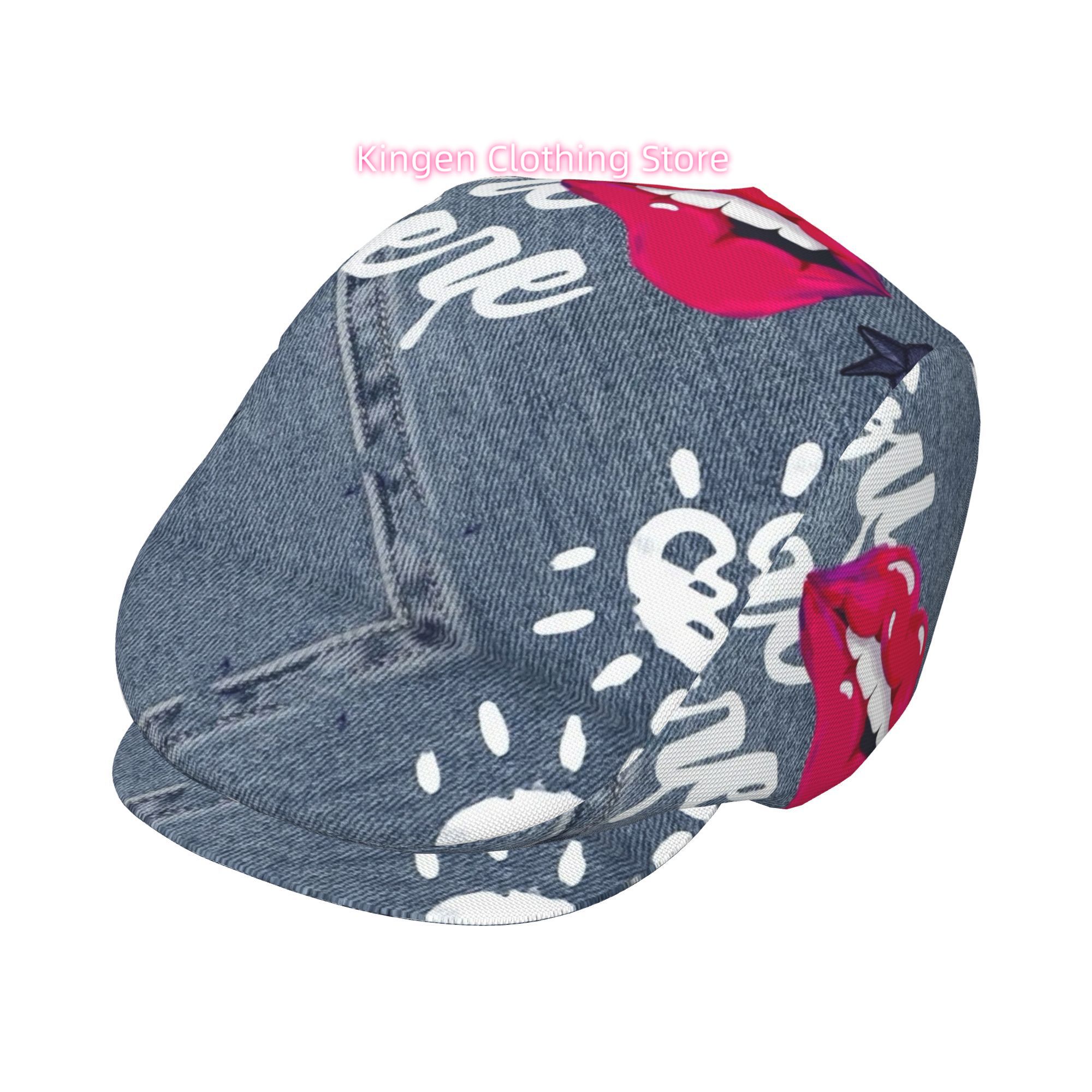 Newsboy Cap Ivy - 1 szt. Beret z nadrukiem czerwonych